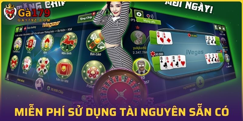 Miễn phí sử dụng tài nguyên sẵn có