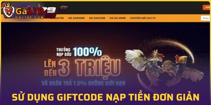 Sử dụng giftcode nạp tiền đơn giản, dễ hiểu nhất